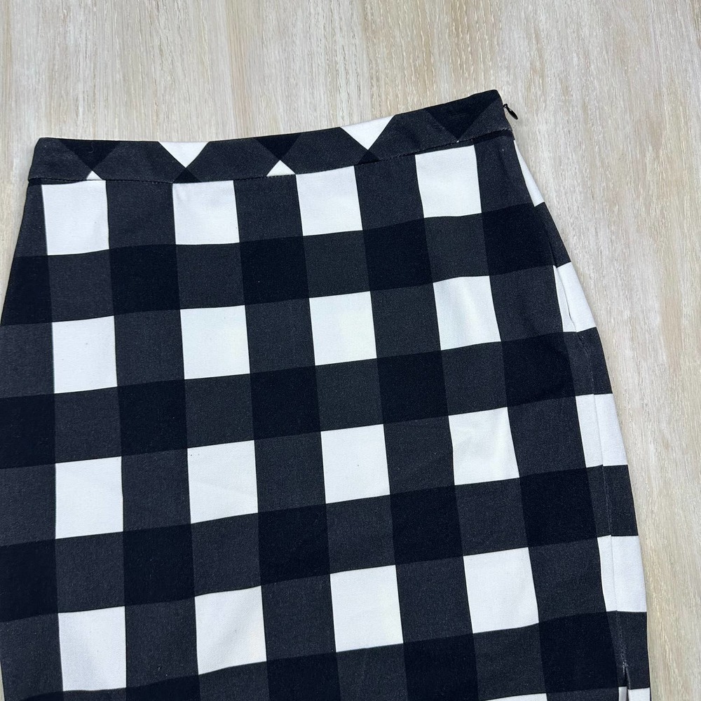 Banana Republic Black & White Plaid Gingham Pencil Office Workwear Skirt 4 - Picture 4 of 14